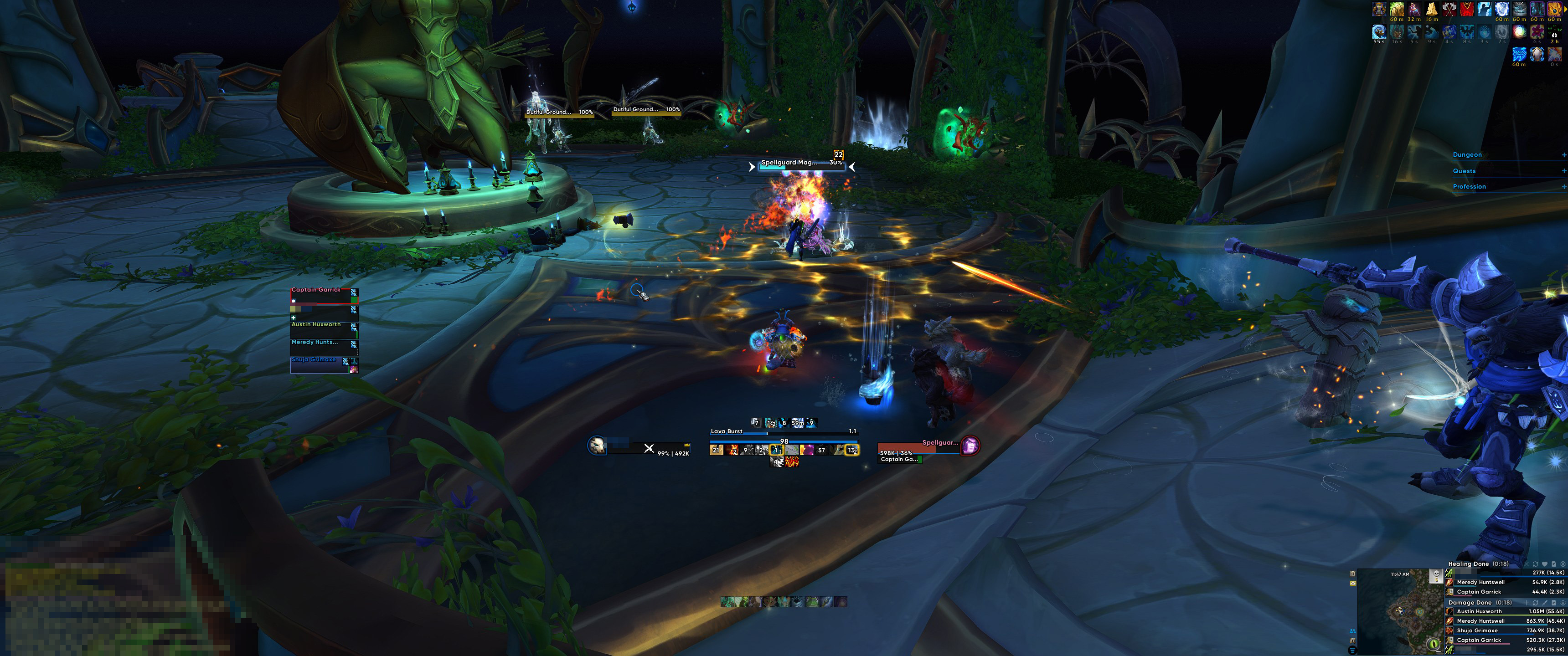 Dungeon combat healing
